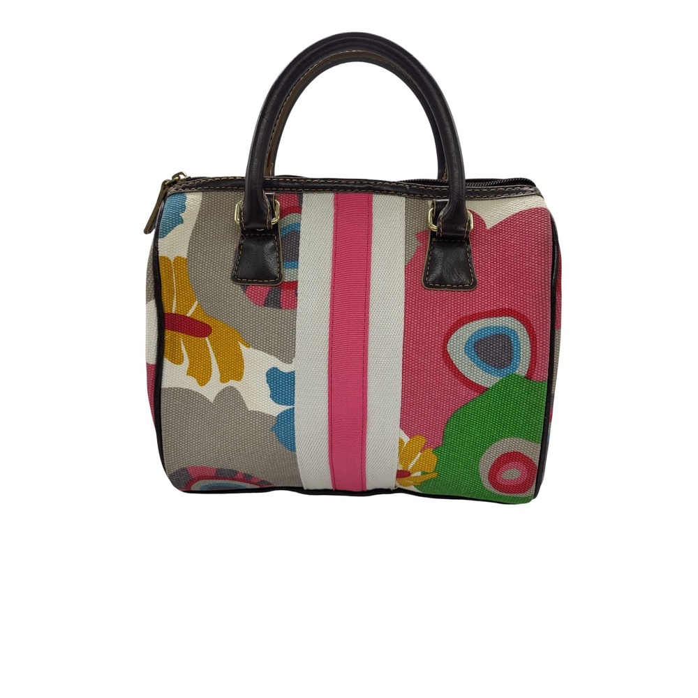Victoria's Secret Y2K Floral Bowler Bag Canvas Indie Dopamine Purse Zip Top - Picture 2 of 13